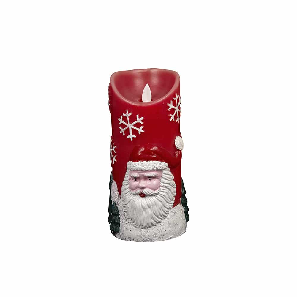 LED-lys med julemotiv - Ø9 x 18 cm - (Rød eller Hvit)