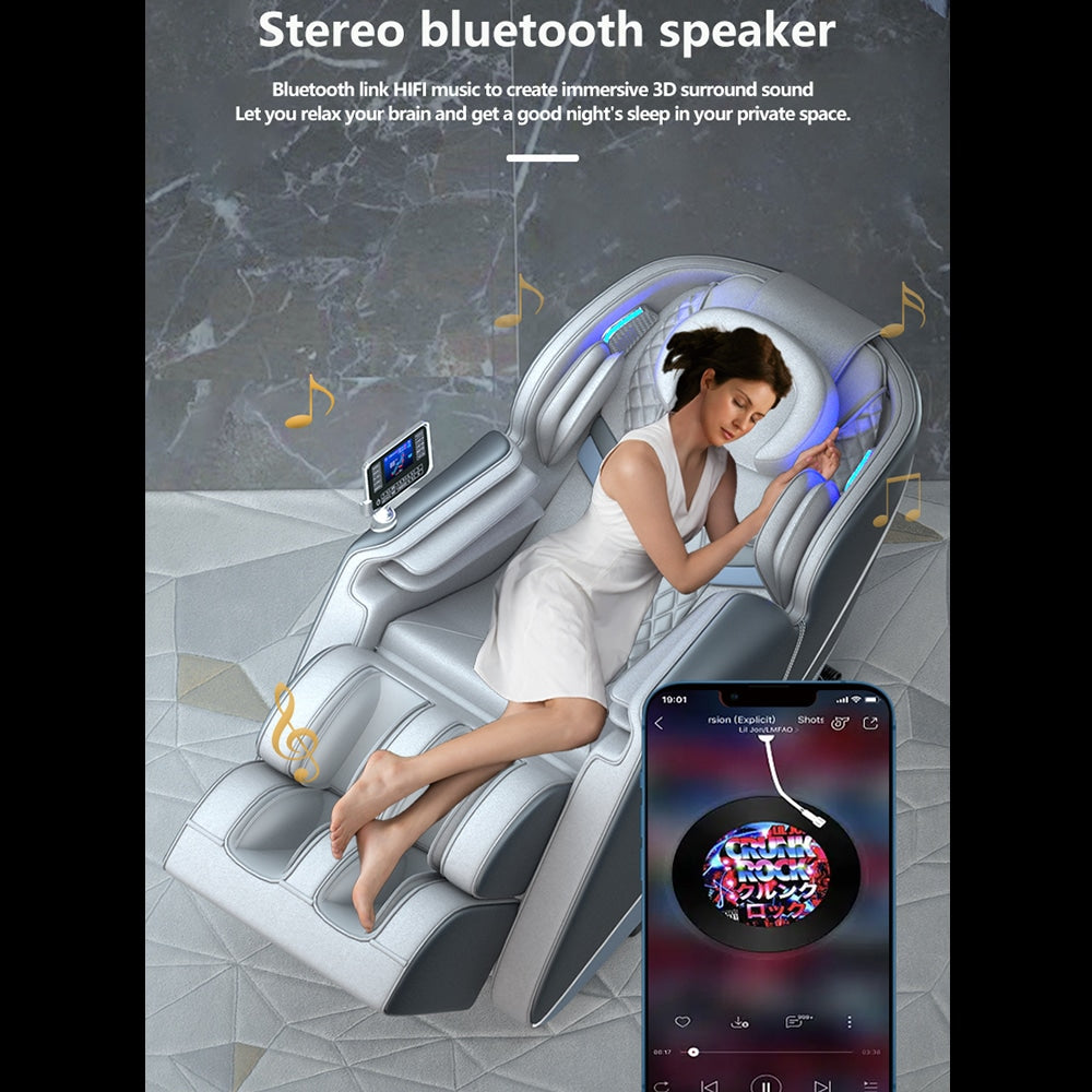 Massasjestol 8D med Zero Gravity og Varmeterapi