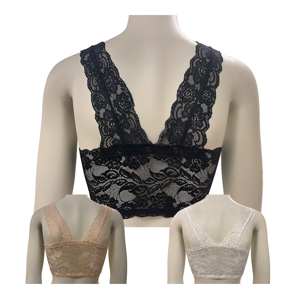 Lace Comfort-BH (3 stk. i 3 farger uten bøyle)