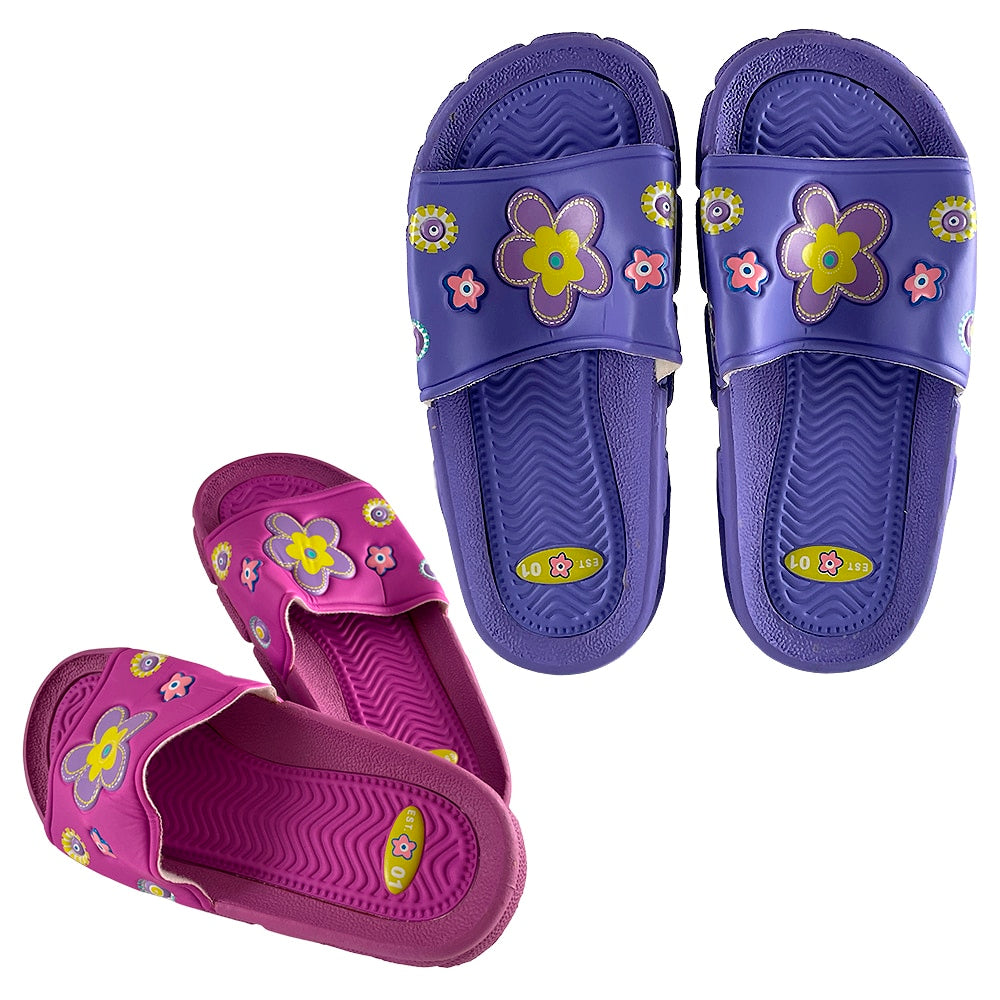 Barn Gummi Sandaler i Lilla og Rosa