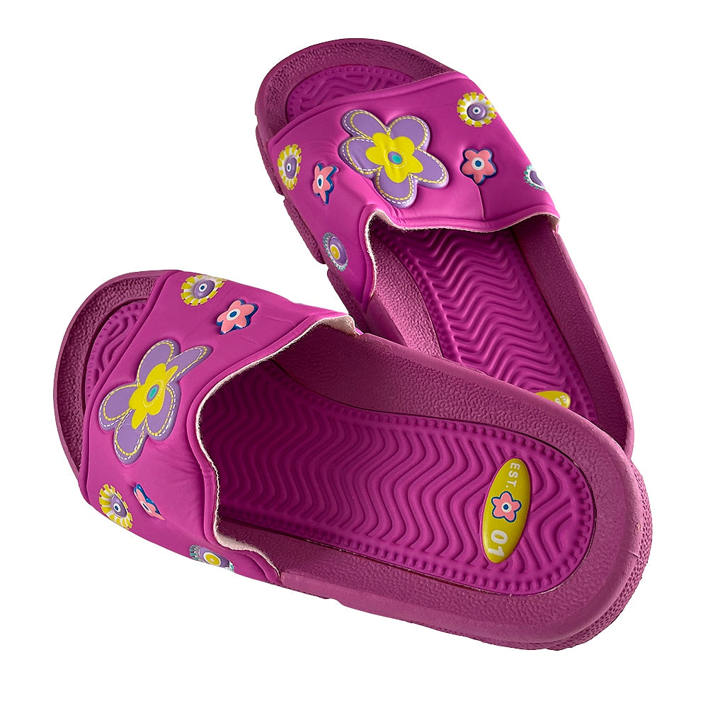 Barn Gummi Sandaler i Lilla og Rosa