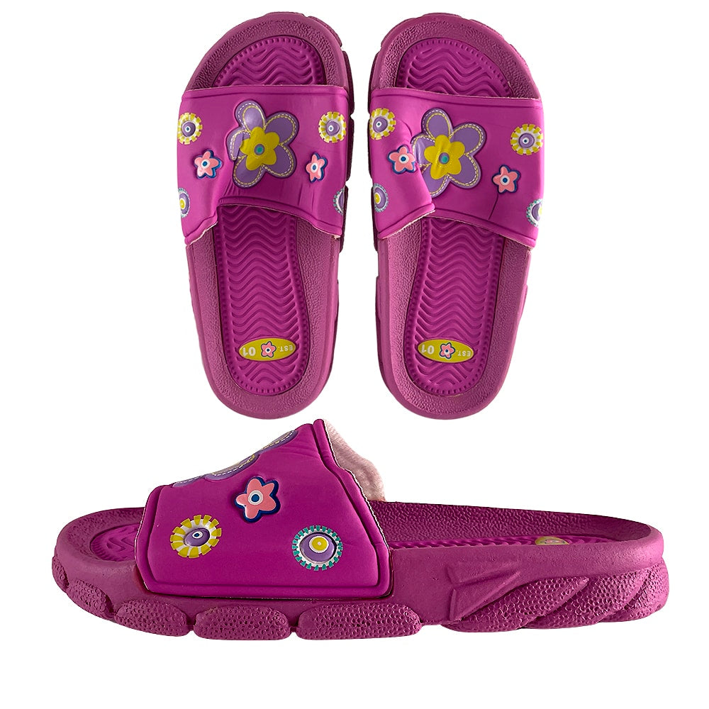 Barn Gummi Sandaler i Lilla og Rosa
