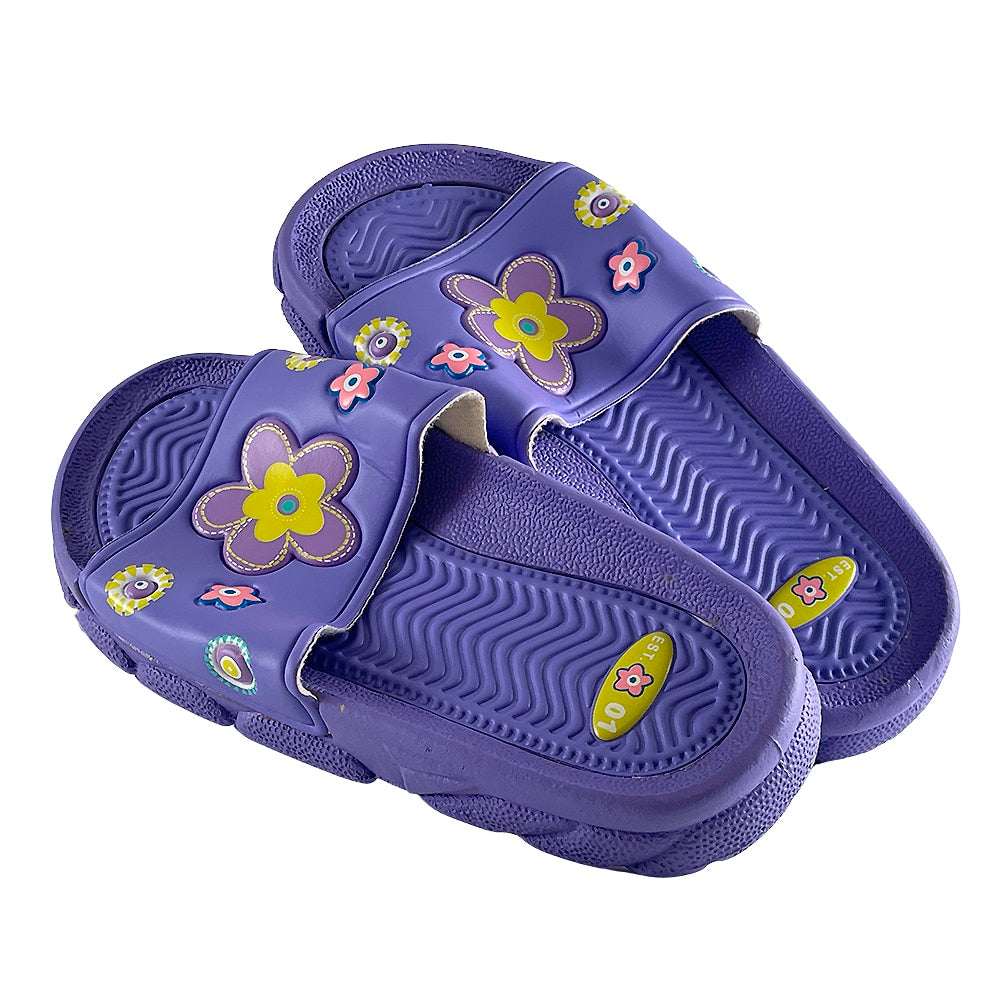 Barn Gummi Sandaler i Lilla og Rosa