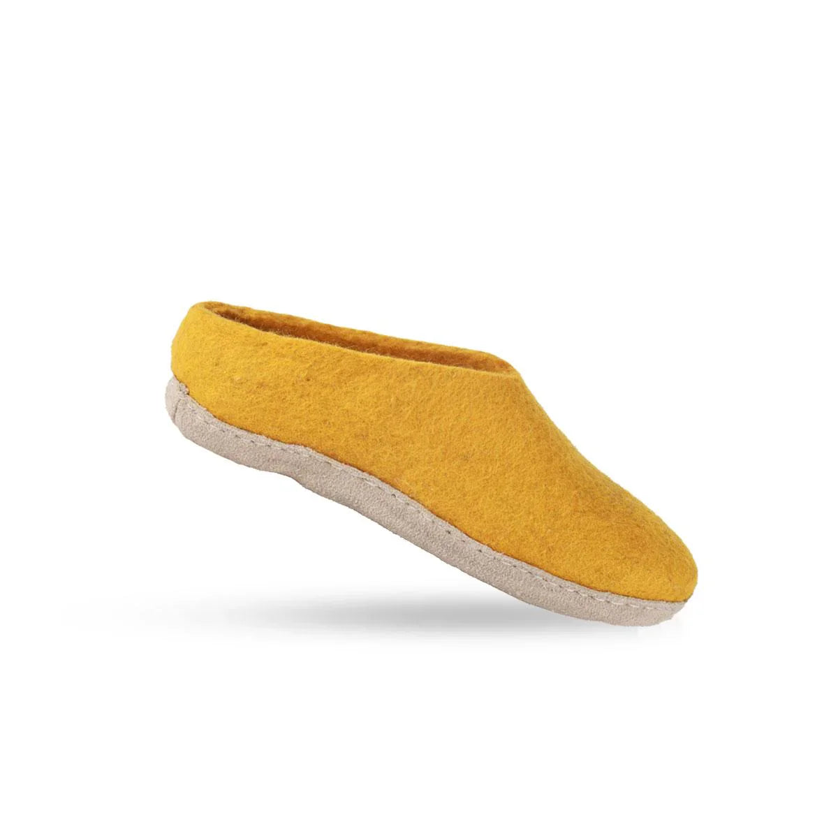 Uldtøffel (100% ren uld) m/sål i skind - Dansk Design fra SHUS