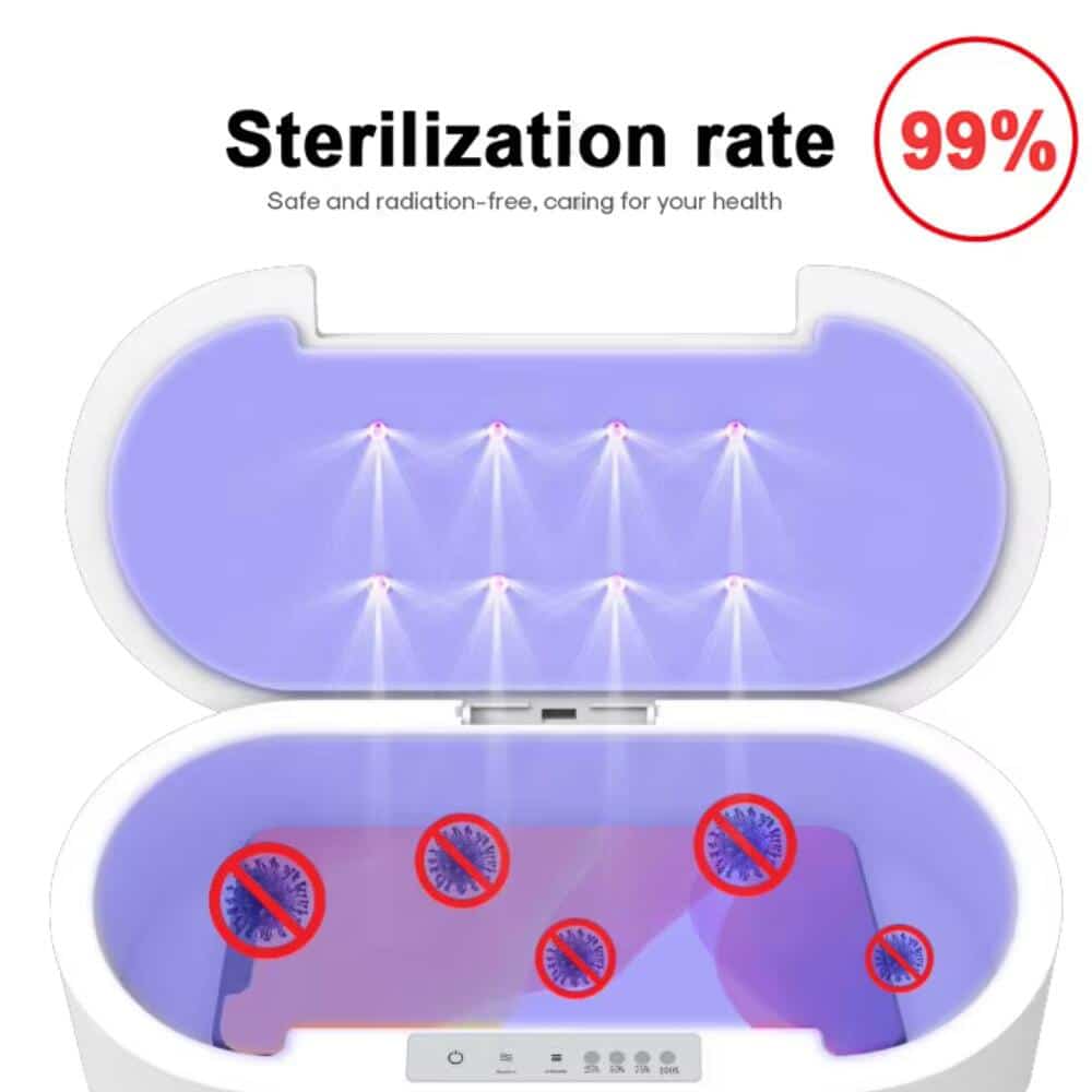 Smykke- og brillerenser med UV-C sterilisering og aromaterapi