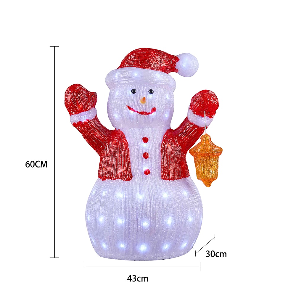 Snømann Akryl - høyde 60 cm med LED-Lys