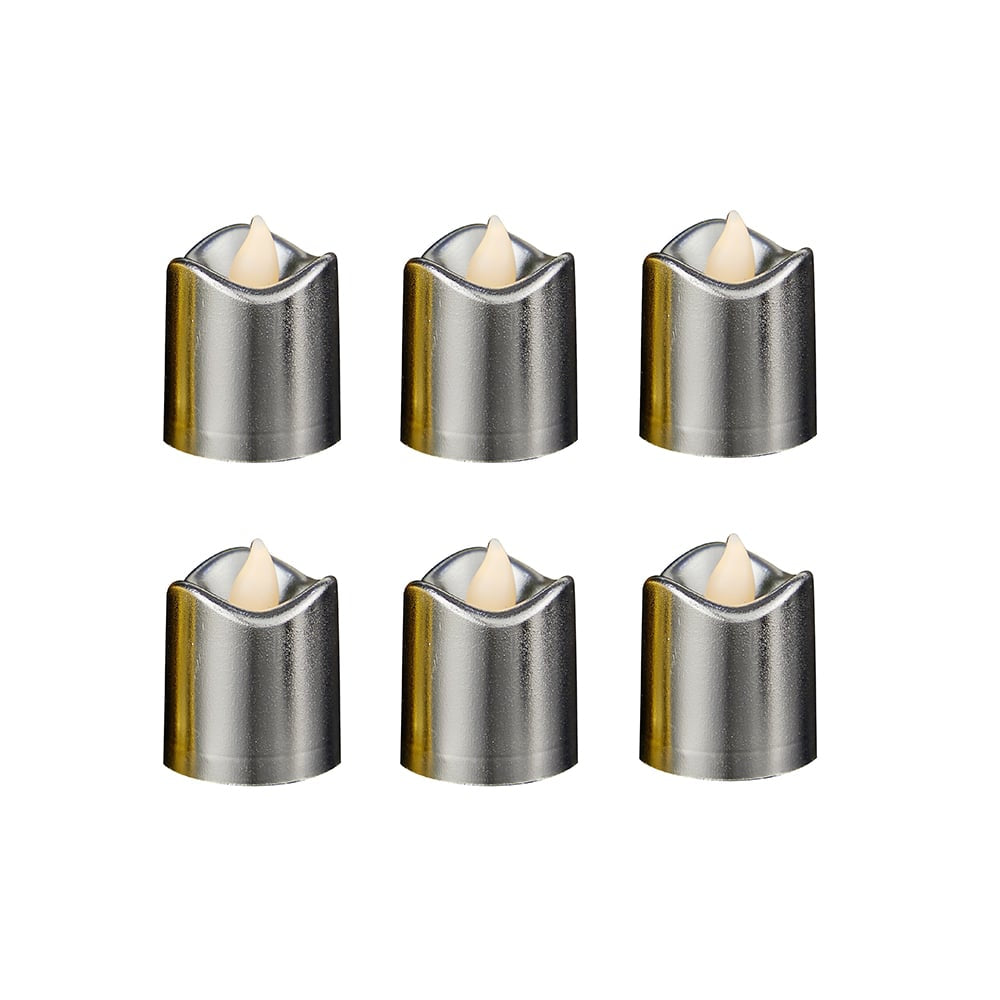 Plast-LED-lys - 6-delt sett - Ø3,7 x 4,5 cm -