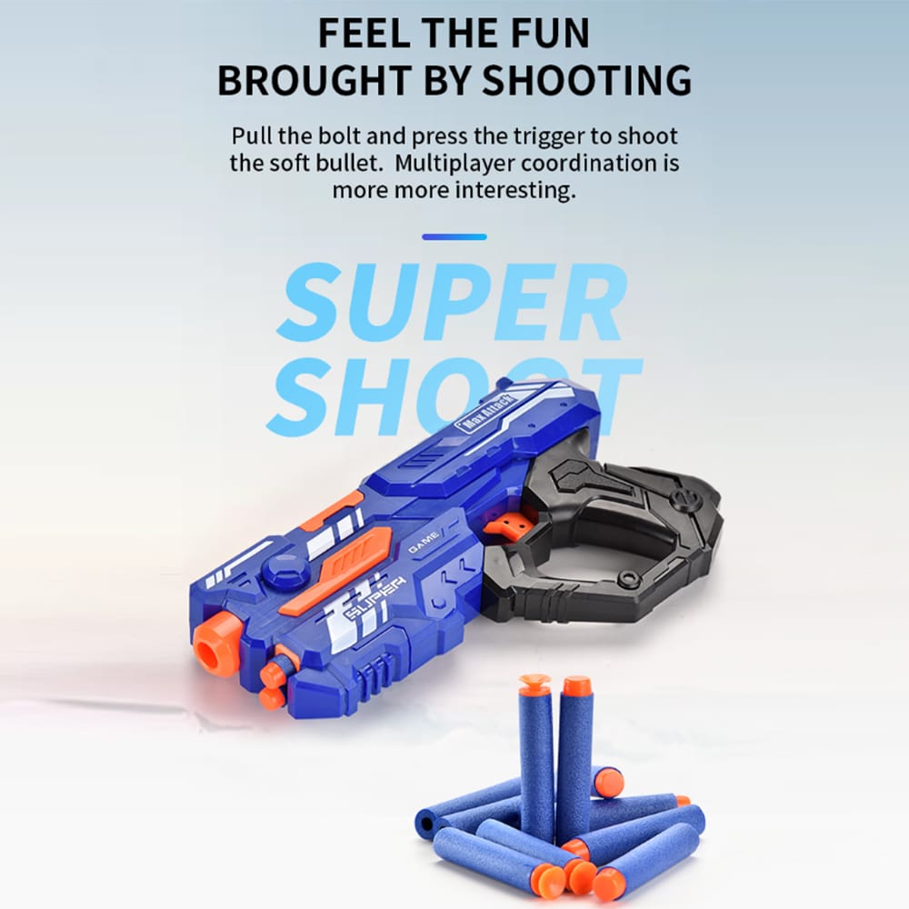 Soft Bullet "Super Shoot" – 4 forskjellige, superkule pistoler