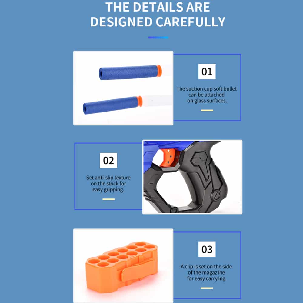 Soft Bullet "Super Shoot" – 4 forskjellige, superkule pistoler