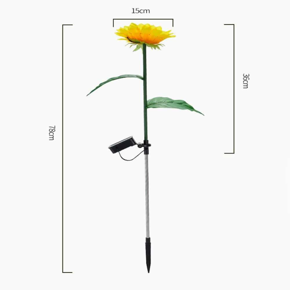Solcelle solsikke hagelampe 78 cm