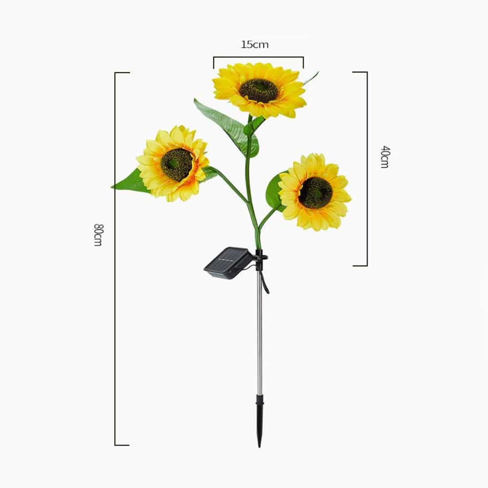Solcelle solsikke hagelampe 80 cm