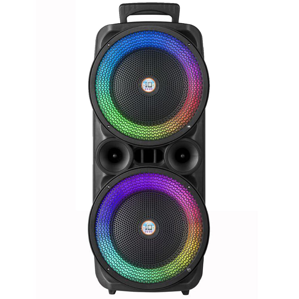 Soundbox 2 x 8" - LED-lys, Mikrofon og Fjernkontroll