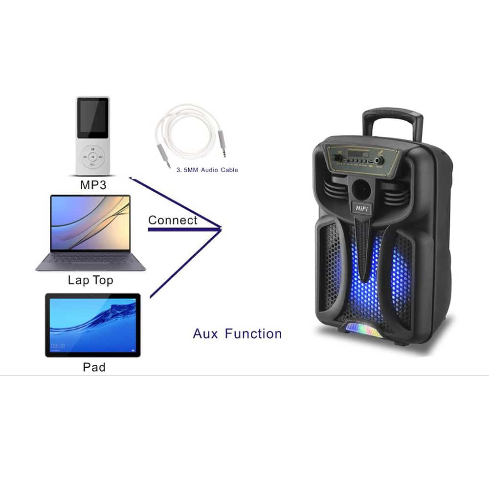 Soundbox 8" - LED-lys og mikrofon