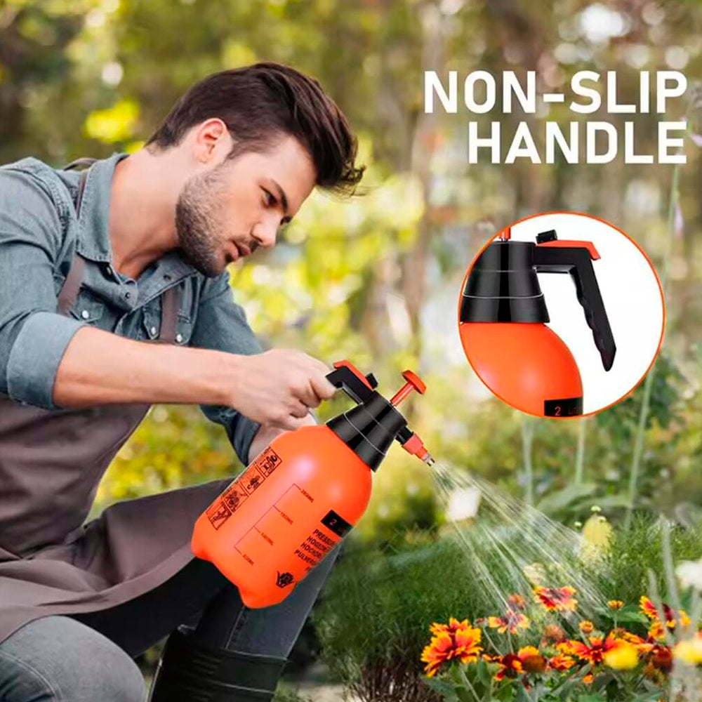 Trykksprøyte 2 liter med pumpe - oransje -