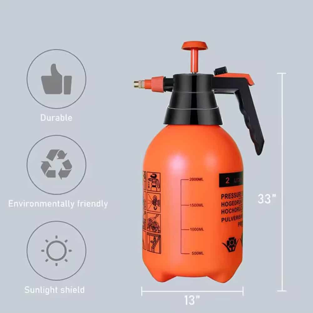 Trykksprøyte 2 liter med pumpe - oransje -