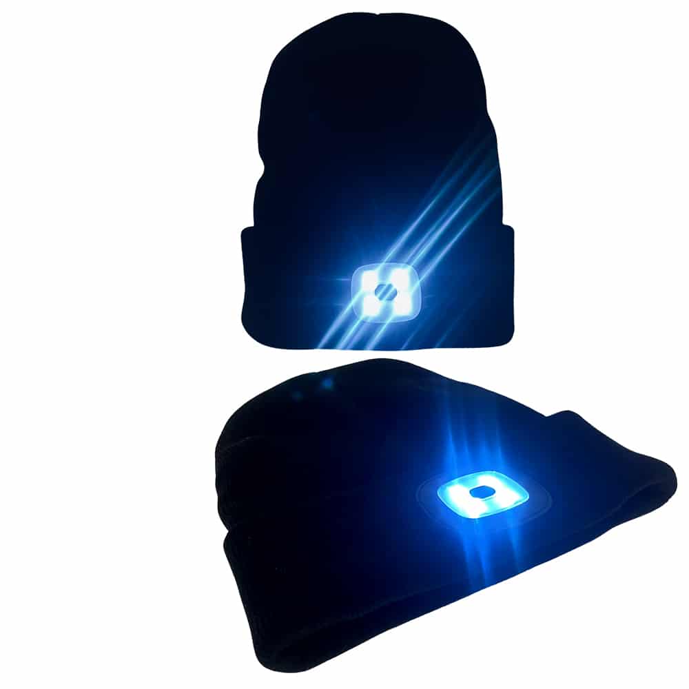 Strikkelue med LED-lys - Oppladbar - one-size -