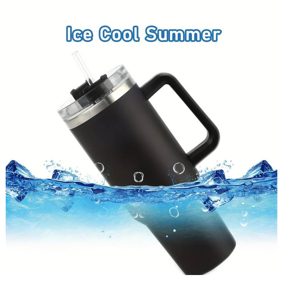 Tumbler termokopp 1200 ml med håndtak, lokk og sugerør