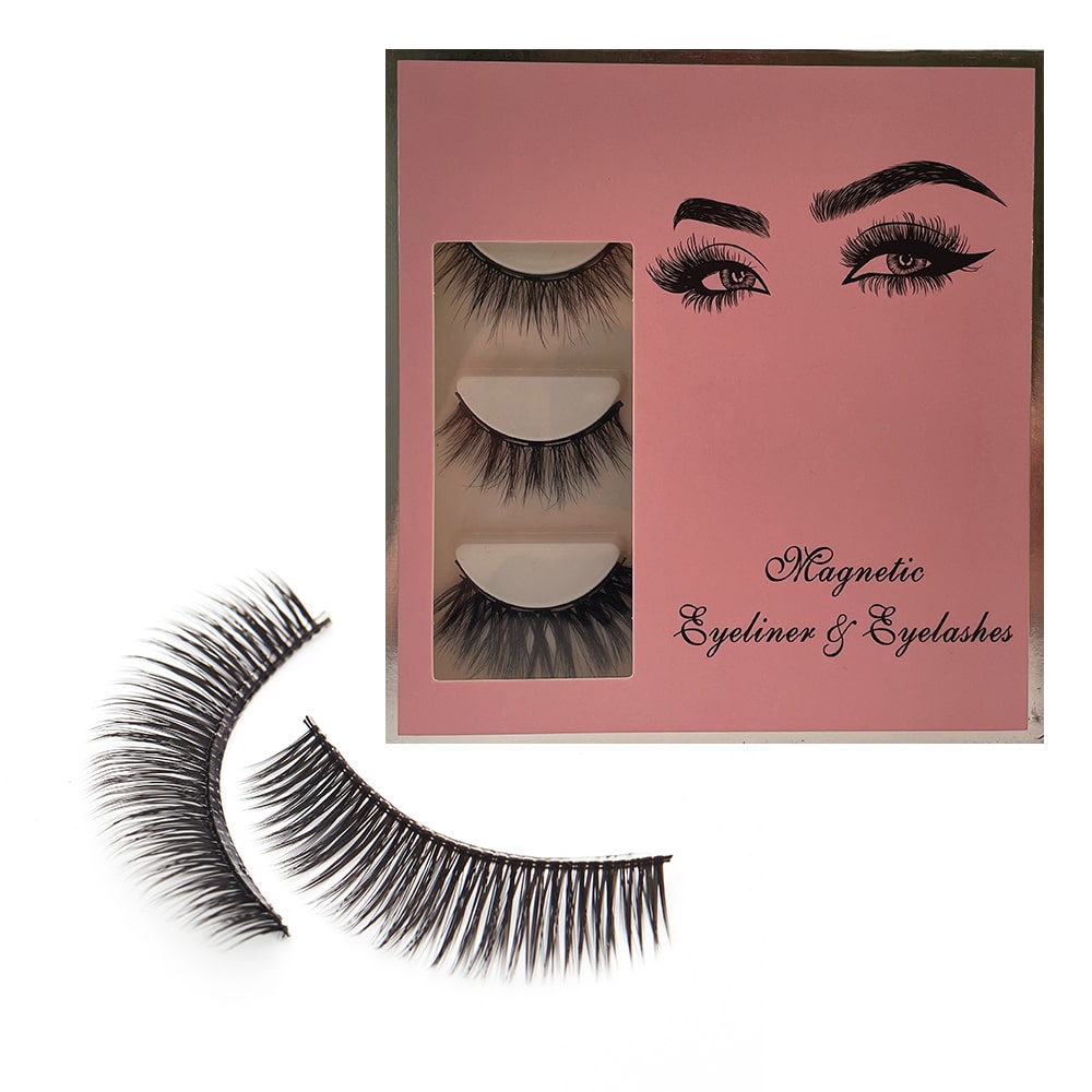 Magnetisk Øyevippesett – 3 par & 1 eyeliner – Gjenbrukbare