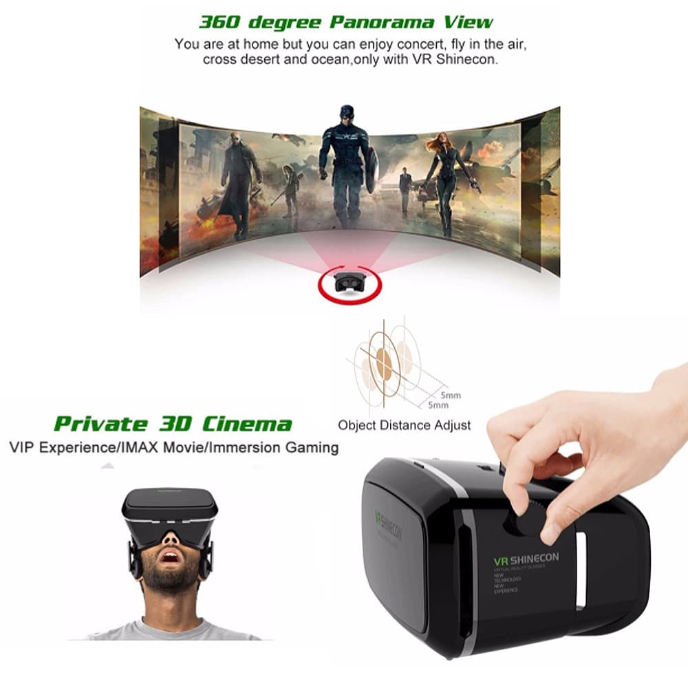 VR–headsetbriller 4.0 – smarttelefon Shinecon Virtual Reality 3D