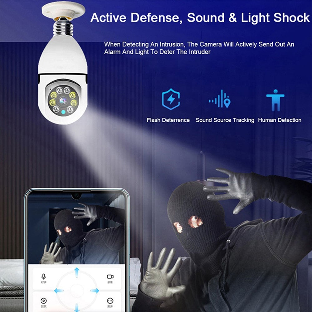 360° WiFi IP-kamera med vippefunksjon, Nattsyn, Bevegelsessensor, 2-veis lyd og LED-lys