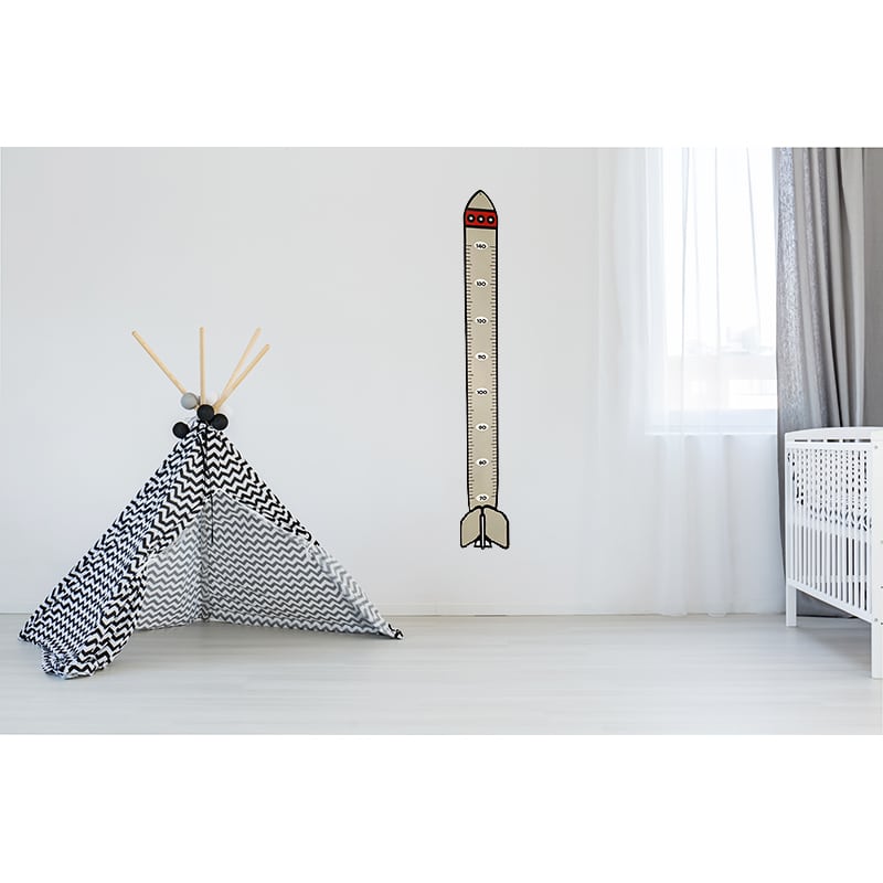 Høydemåler til barn – rakett – 15 x 100 cm