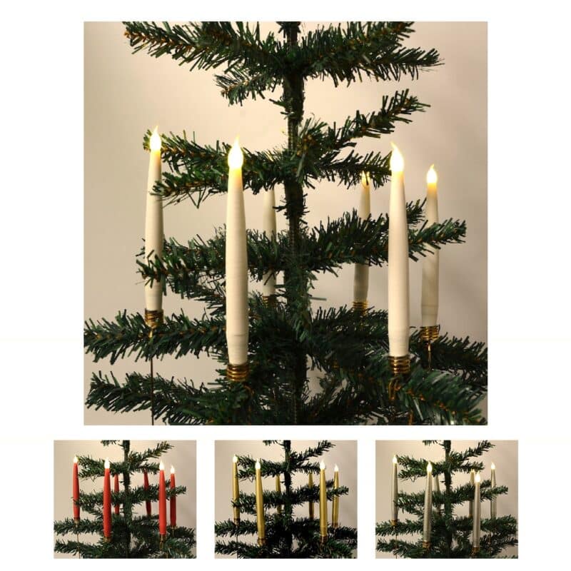 Juletrelys LED 20 stk. Trådløse inkl. Fjernkontroll & Klemmer – passer til de fleste Georg Jensen lysholdere m.m.