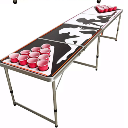 Beer Pong-bord med lys – kopper og baller inkludert (sammenleggbart)