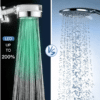 Vannbesparende dusjhode med temperaturkontroll i fargerikt LED-lys