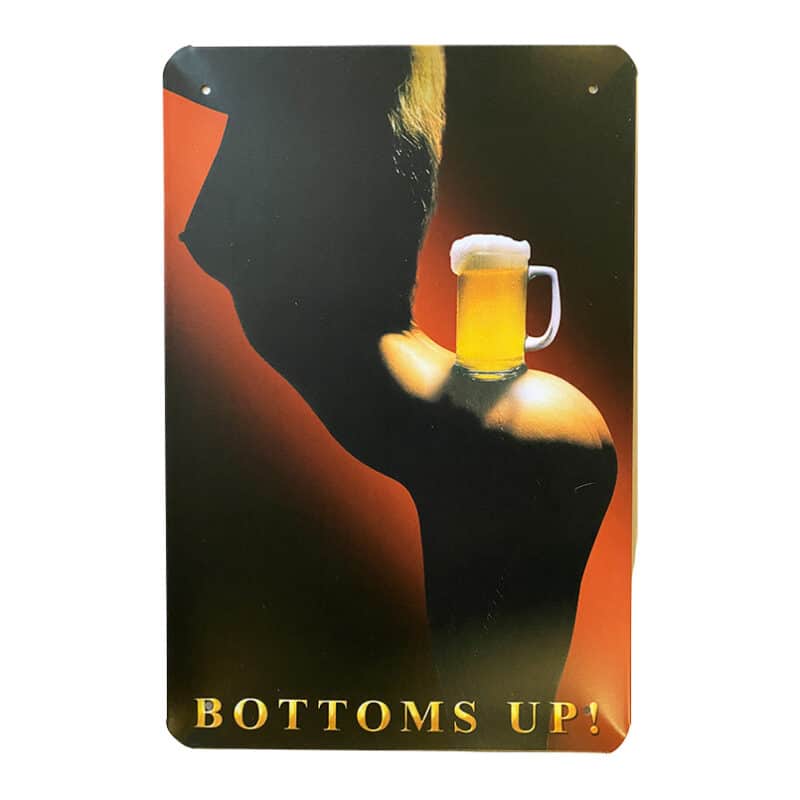 Metallskilt – Bottoms Up