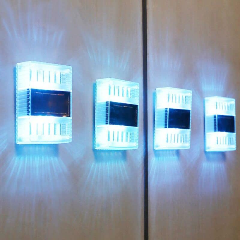 Solcelle-LED-vegglampe (transparent)