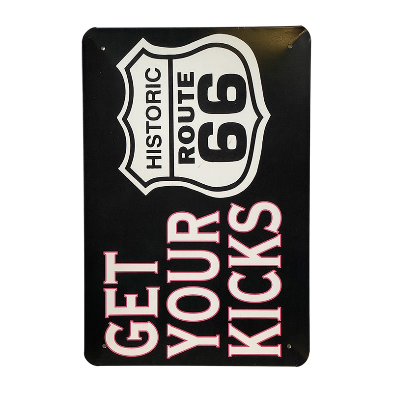 Metallskilt – Route 66 Get Your Kicks