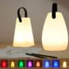 LED-bordlampe med hank – firkantet eller oval – RGB-fargeskift