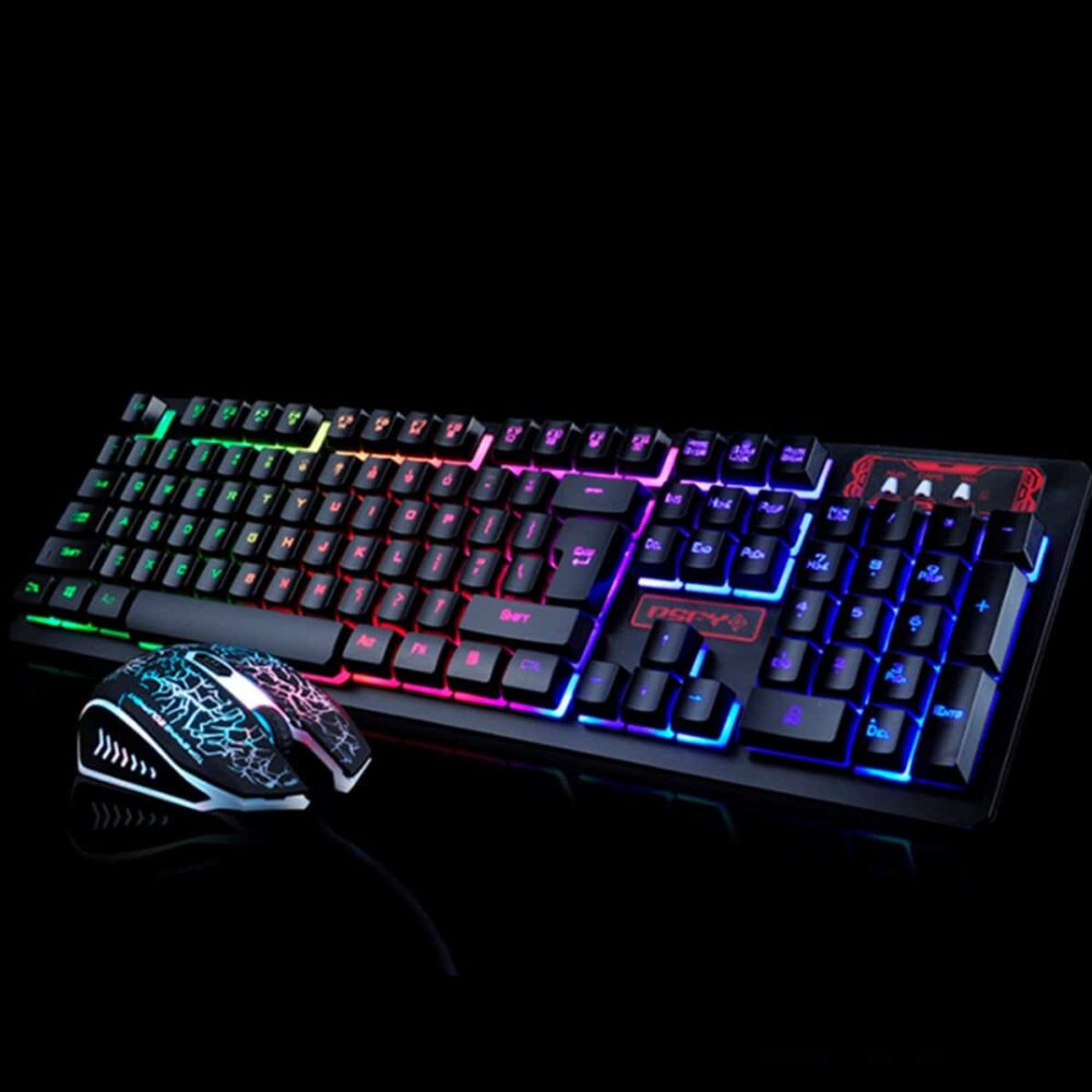 Gamingtastatur & mus med baklys-LED