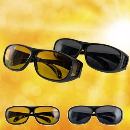 HD-Vision-briller – 2 stk dag + natt polariserte briller (perfekt som kjøring