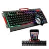 Gaming LED-tastatur m/mobilholder + LED-mus (metalldesign og vanntett)