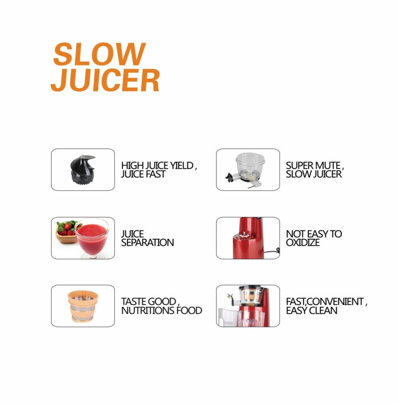 Slow Juicer juicemaskin i 3 farger - juicepresser på salg nå