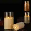 LED Stearinlys med 3 Flammer